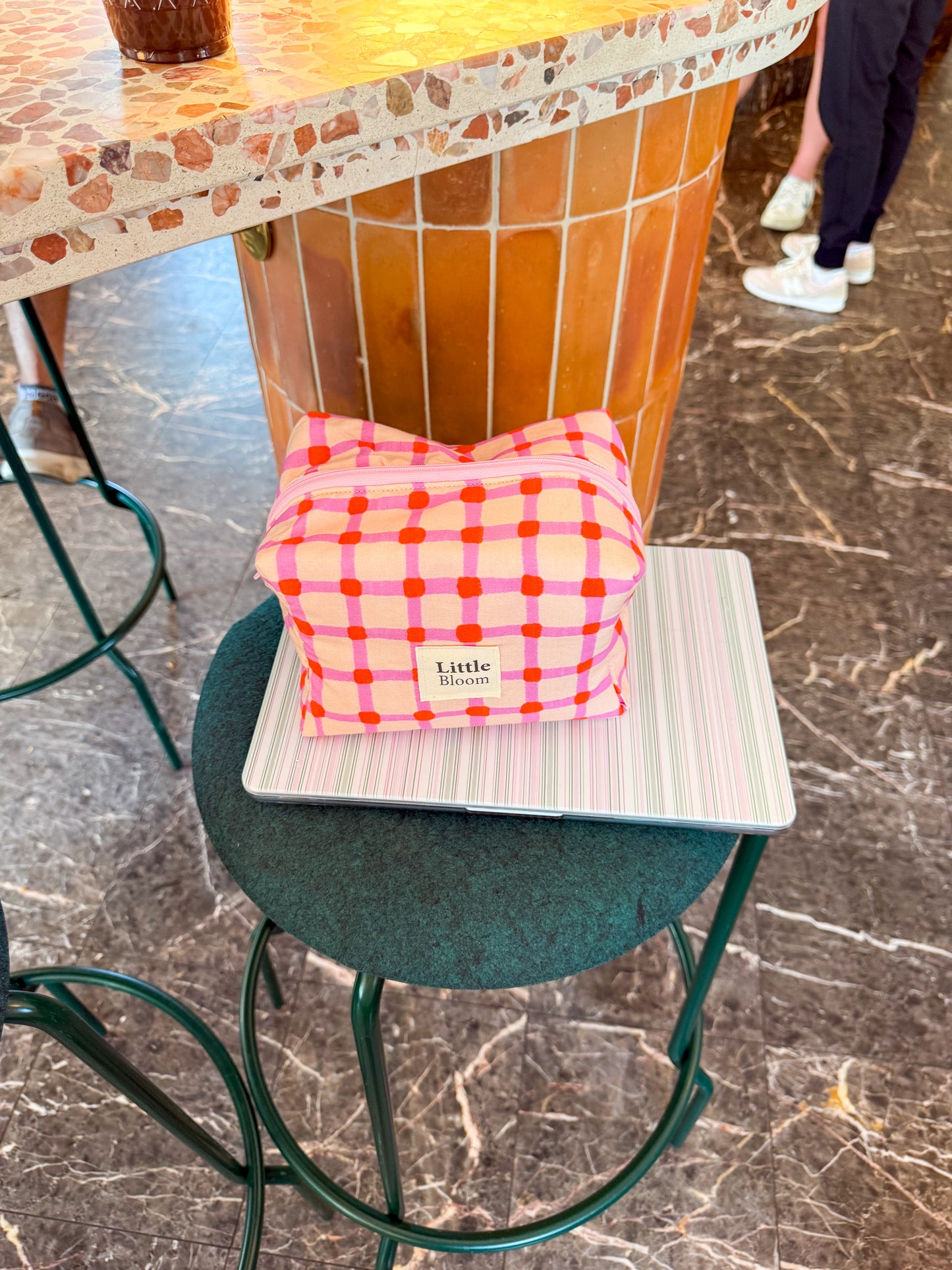 Handmade Cotton Makeup Pouch: Travel Toiletry Cosmetic Zipper Pouch