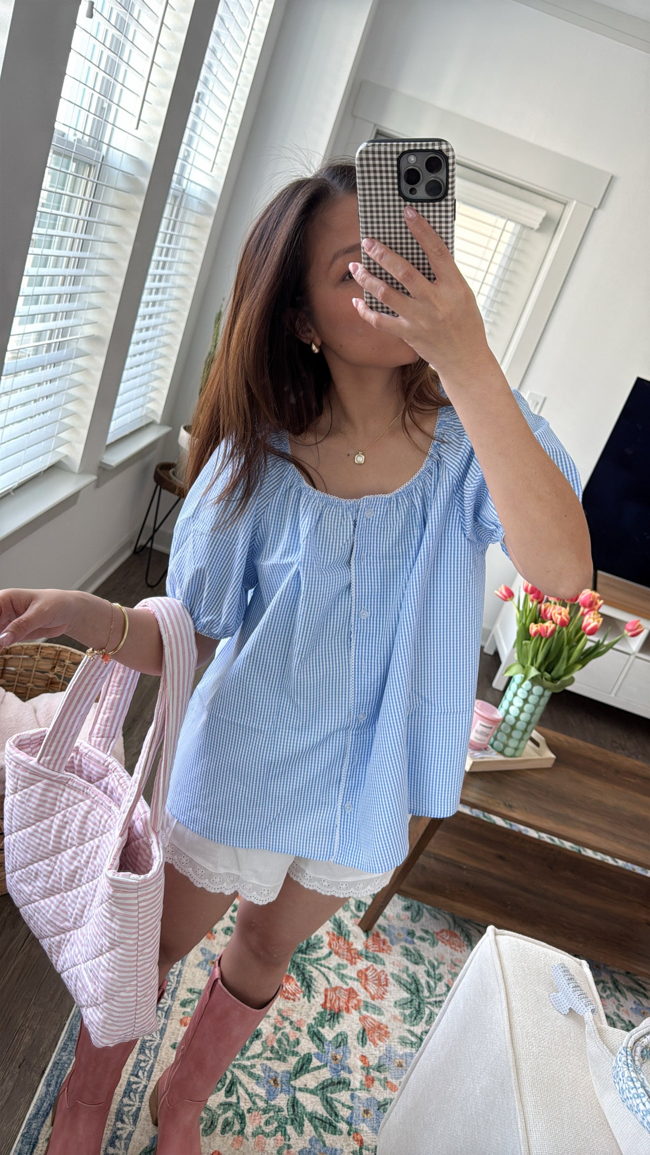 stripes Cotton Shoulder Tote Bag for Women | Everyday Bag