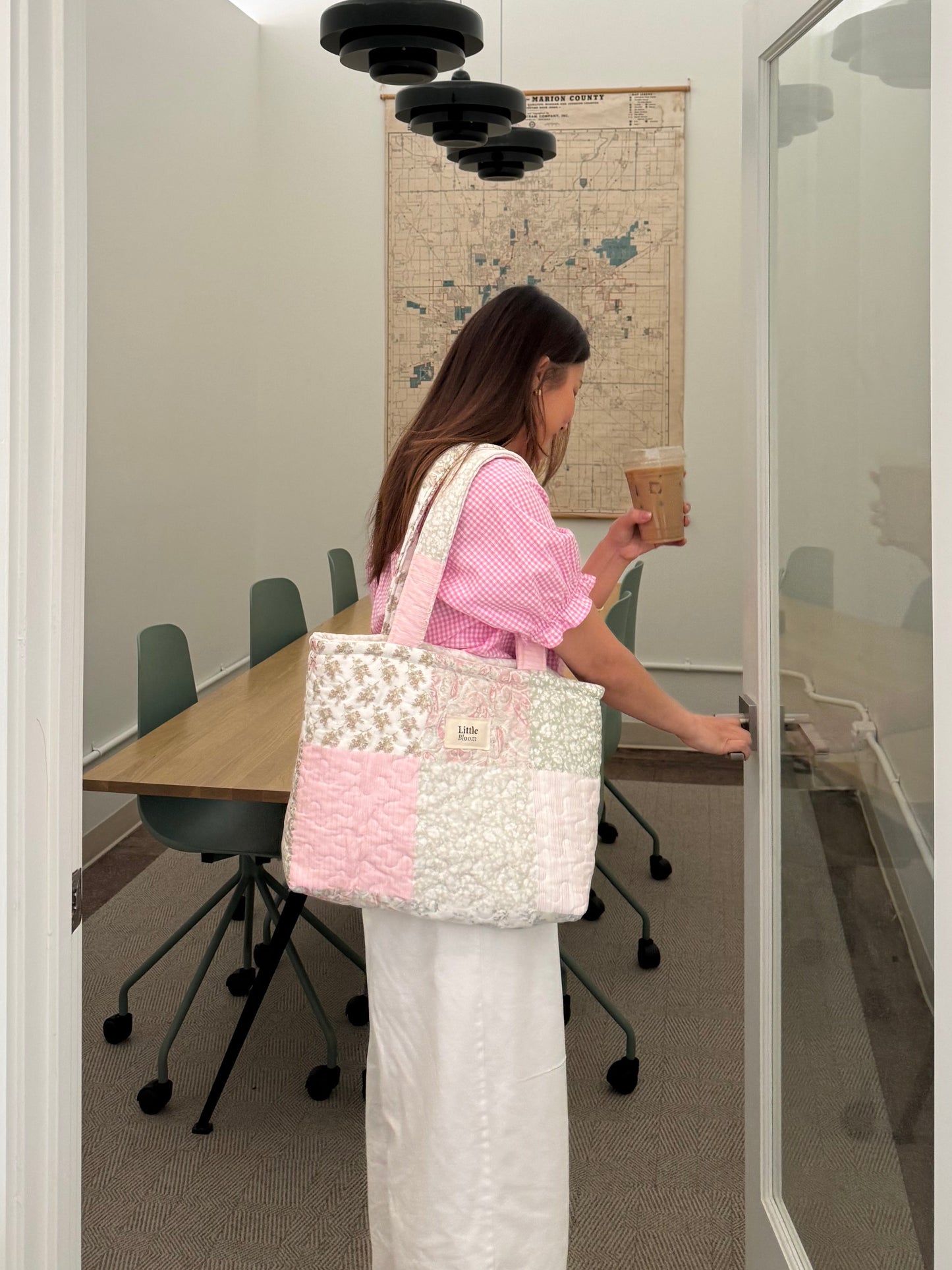 Floral Print Cotton Tote Bag for Daily Use | Women's Shoulder Bag