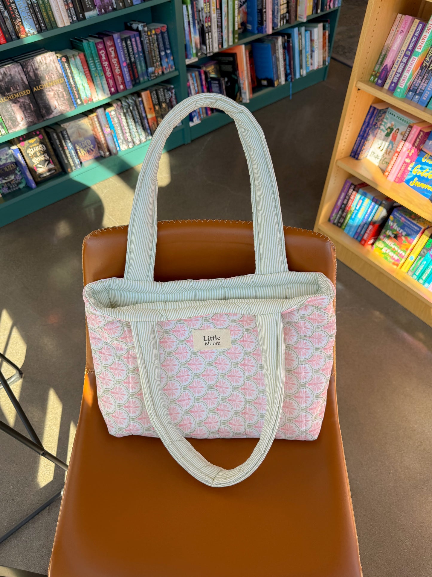 Floral Print Cotton Tote Bag for Daily Use | Women's Shoulder Bag