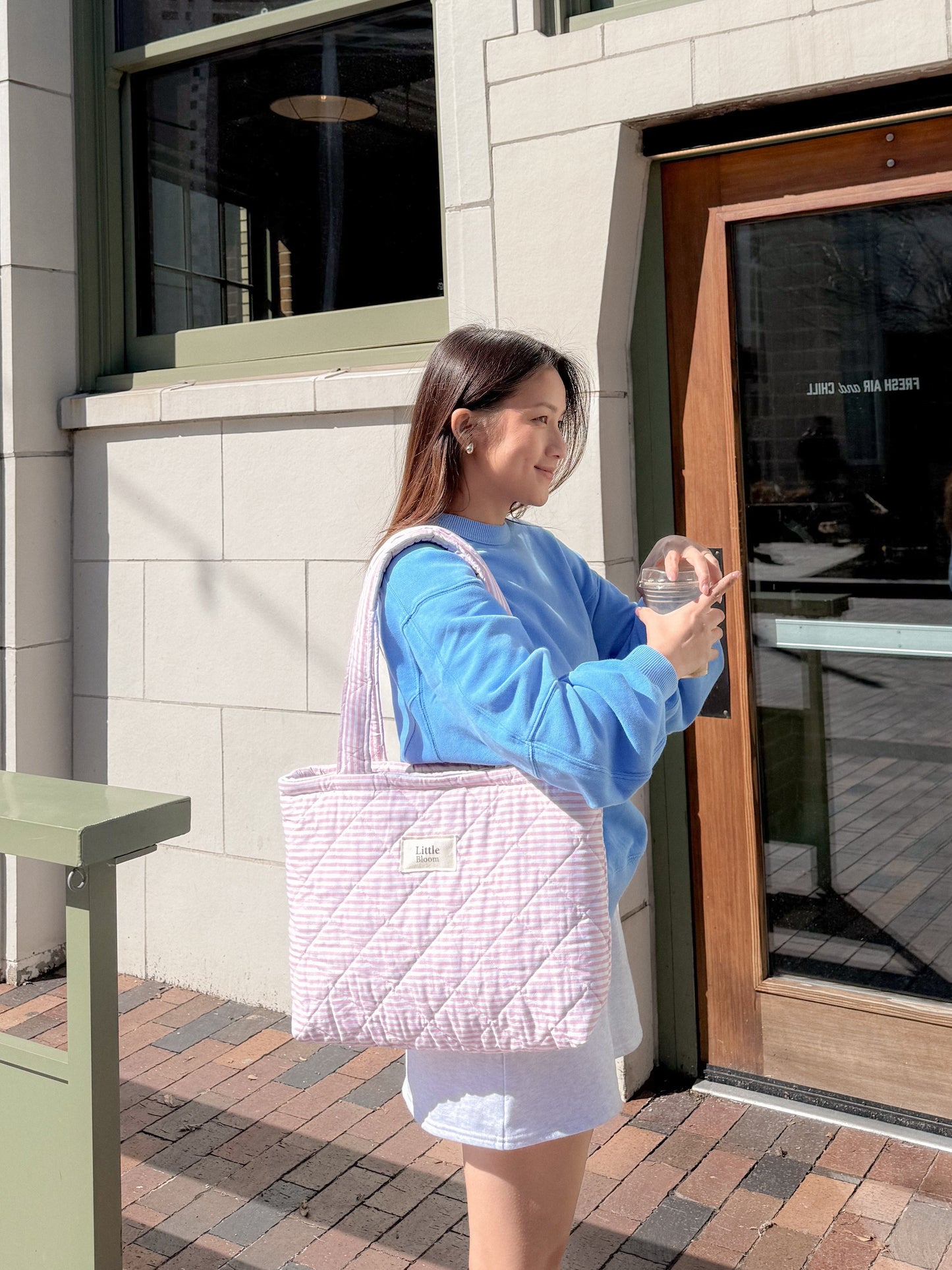 stripes Cotton Shoulder Tote Bag for Women | Everyday Bag