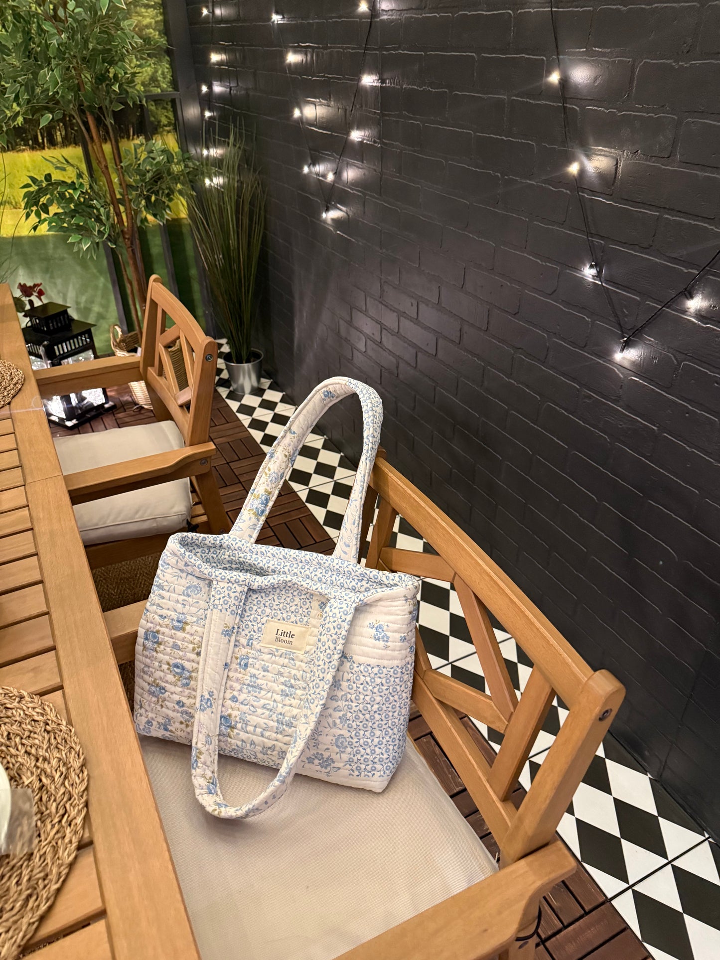 Floral Cotton Tote Bag | Shoulder Bag for Women