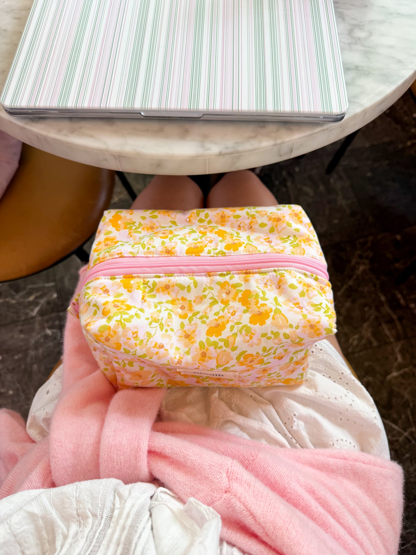 Handmade Cotton Makeup Pouch: Travel Toiletry Cosmetic Zipper Pouch