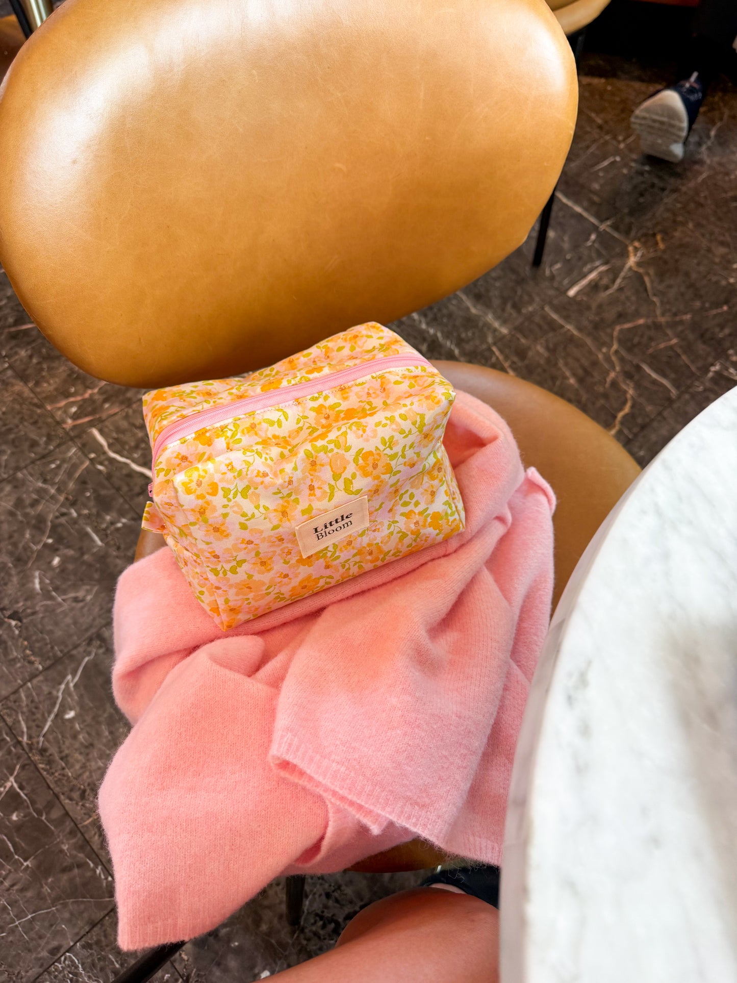 Handmade Cotton Makeup Pouch: Travel Toiletry Cosmetic Zipper Pouch