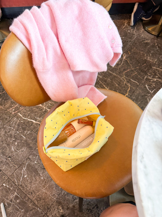 Handmade Cotton Makeup Pouch: Travel Toiletry Cosmetic Zipper Pouch