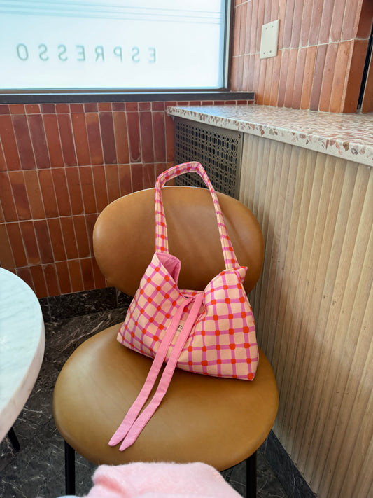 Handmade Cotton Shoulder Bag: Pink Bag for Women