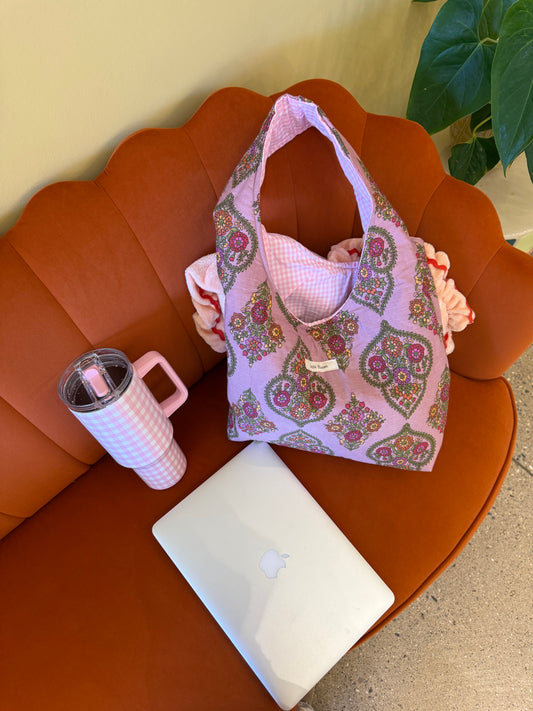 Floral Cotton Shoulder Tote Bag for Women | Everyday Bag