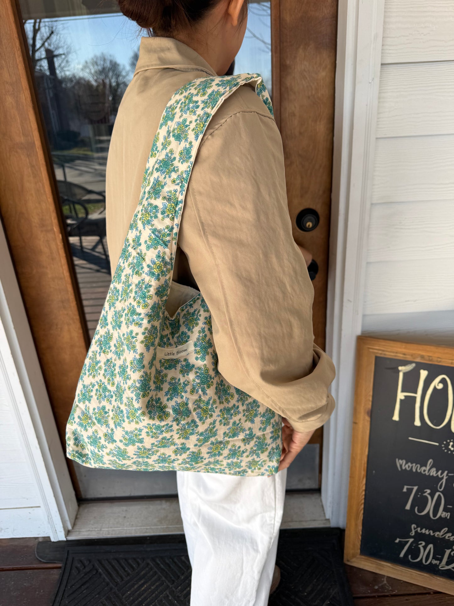 Floral Cotton Tote Bag | Shoulder Bag for Women