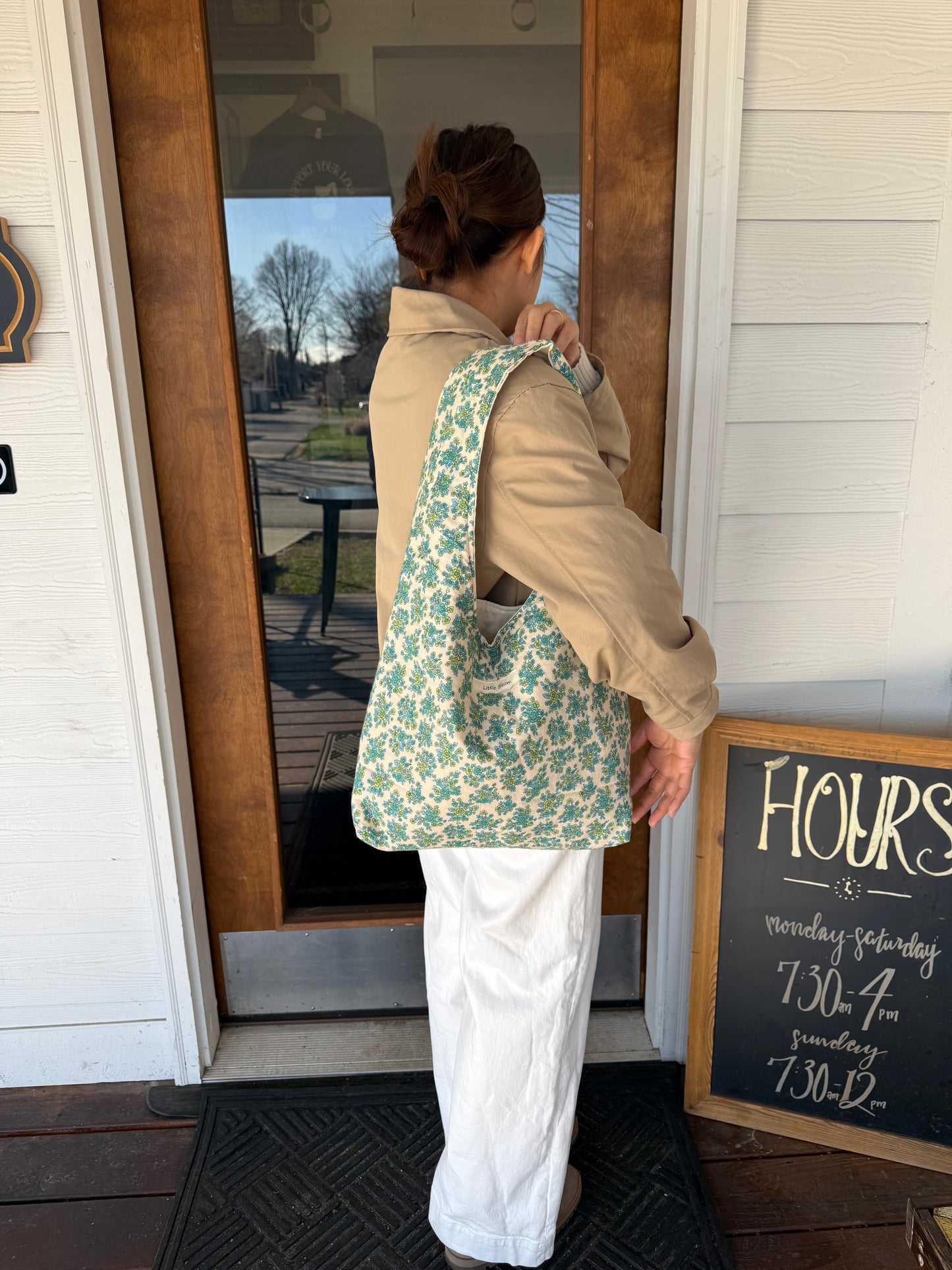 Floral Cotton Tote Bag | Shoulder Bag for Women