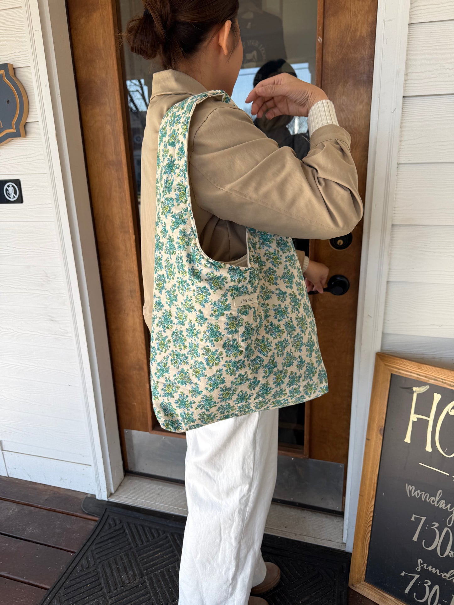 Floral Cotton Tote Bag | Shoulder Bag for Women