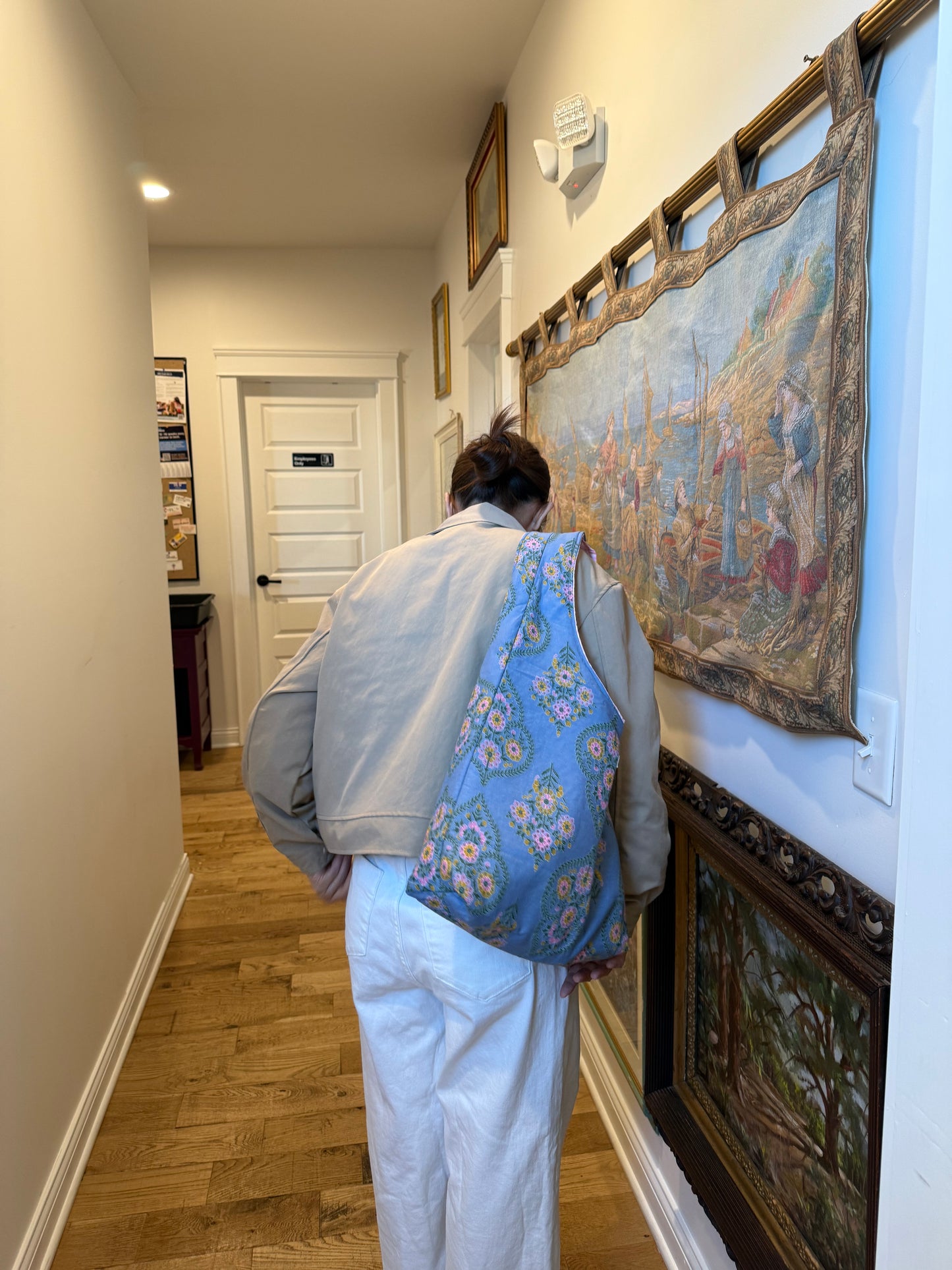 Floral Cotton Tote Bag for Everyday Use | Women's Shoulder Bag