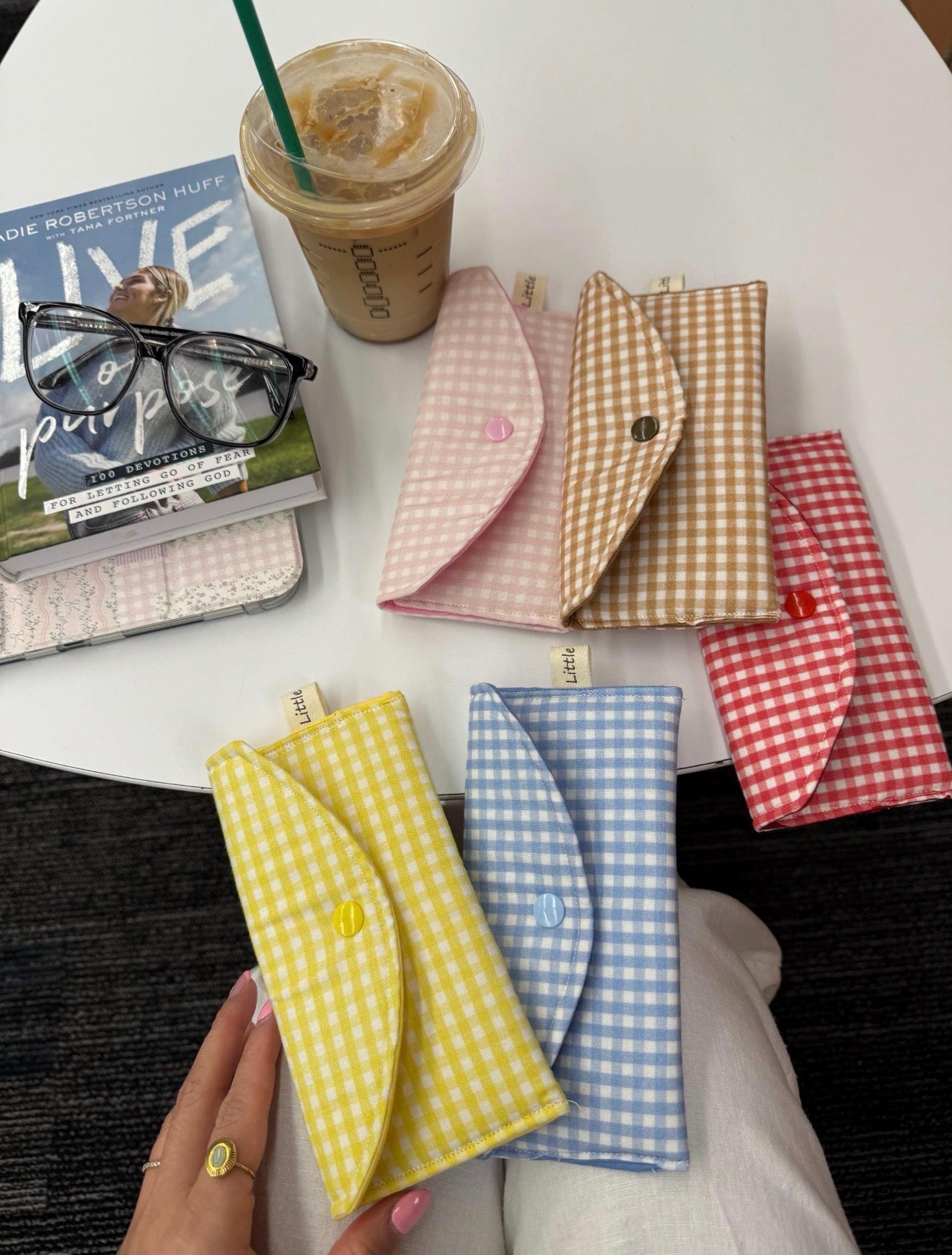 Gingham Glasses Case, Soft Fabric Glasses Pouch, Sunglasses Case, Glasses Sleeve, Cute Glasses Case